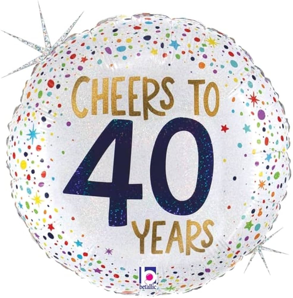 18" Cheers To 40 Years Fail Balloon